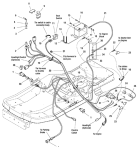 Electrical Group (7501733) Diagram and Parts List for 7800629-E20M42 2010 Briggs and Stratton Lawn Tractor Accessories